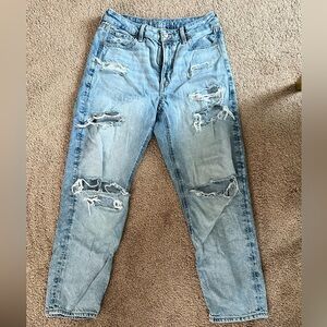 American Eagle Outfitters Blue Relaxed Distressed Jeans